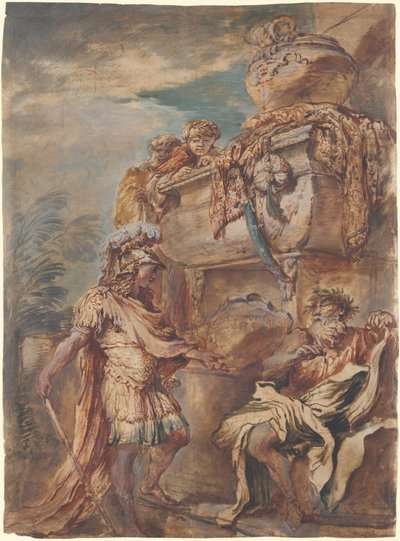 Aleksanteri Kyroksen haudalla tekijältä Giovanni Benedetto Castiglione