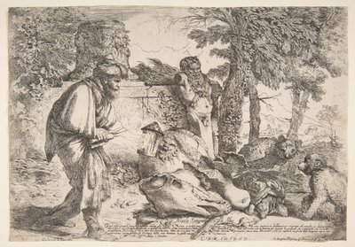 Diogenes etsii rehellistä miestä, n. 1645-47. tekijältä Giovanni Benedetto Castiglione