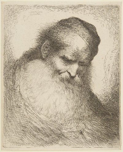 Parrakkaan vanhan miehen pää tekijältä Giovanni Benedetto Castiglione