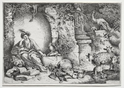 La Mèlancolie, n. 1660-1665. tekijältä Giovanni Benedetto Castiglione