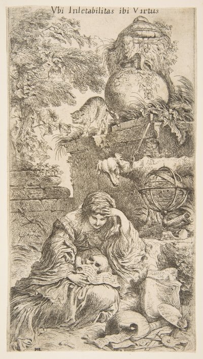 Melencholia, n. 1645-1646. tekijältä Giovanni Benedetto Castiglione
