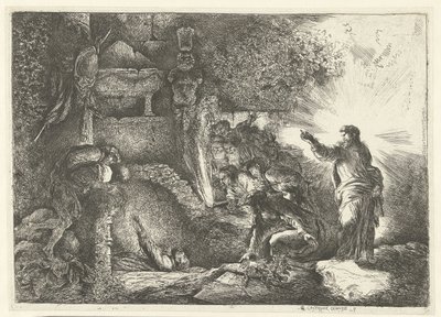 Lasaruksen herättäminen tekijältä Giovanni Benedetto Castiglione