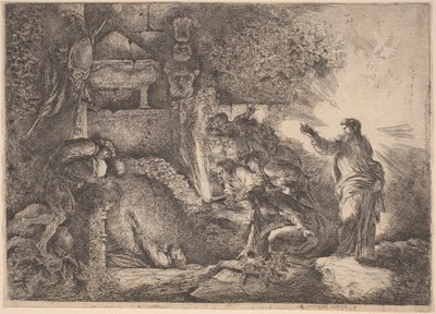 Lasaruksen ylösnousemus tekijältä Giovanni Benedetto Castiglione