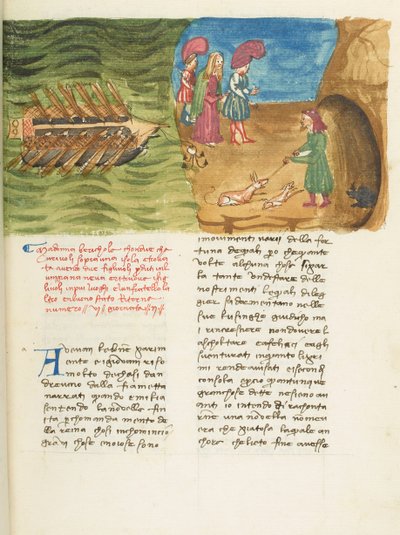 Dekameron, Beritola - Corrado II di Villafranca löytää Beritolan , Toinen päivä, novelli 6. tekijältä Giovanni Boccaccio