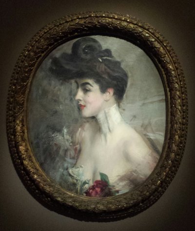 Boldini - Mme X:n muotokuva, helmikaulus tekijältä Giovanni Boldini