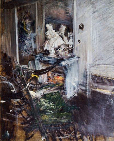 Giovanni Boldinin (1842-1931) kardinaali Bernini taidemaalarihuoneessa, öljy kankaalle, 53x46 cm tekijältä Giovanni Boldini