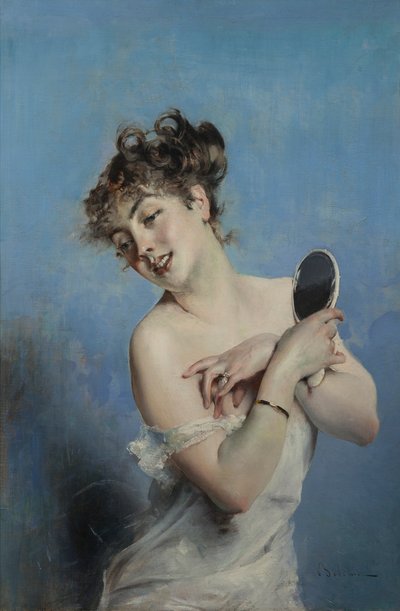 Riisumaton nuori nainen WC, c. 1880 tekijältä Giovanni Boldini