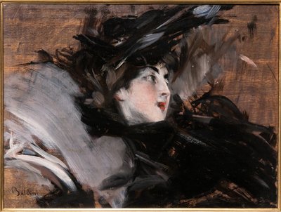 Nainen konepellillä tekijältä Giovanni Boldini