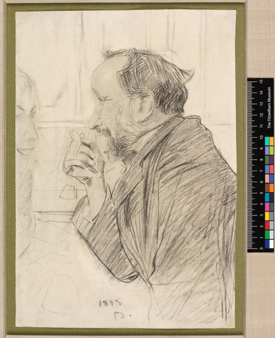 Edgar Degasin muotokuva kahvilan pöydässä tekijältä Giovanni Boldini