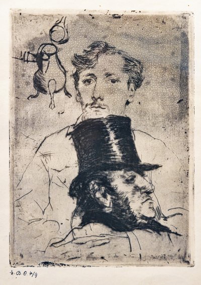 Rodenbachin muotokuva (etsaus ja kuivakärki) tekijältä Giovanni Boldini