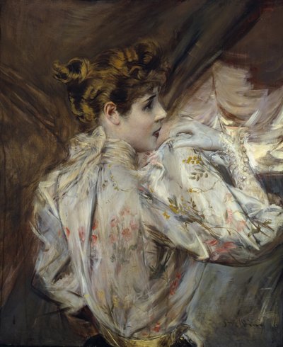 Nuoren naisen muotokuva profiilissa Eleonora Duse, c. 1895. tekijältä Giovanni Boldini