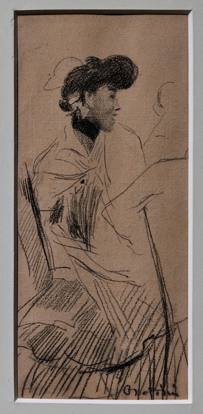 Istuva tyylikäs nainen tekijältä Giovanni Boldini