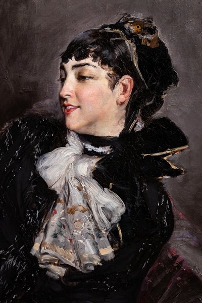 Rastyn kreivitär sohvalla, yksityiskohta tekijältä Giovanni Boldini