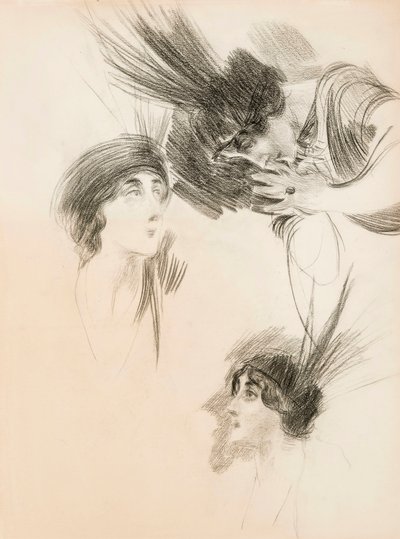 Kolme tutkimusta Dora di Rudinì Labouchèren muotokuvaan. tekijältä Giovanni Boldini