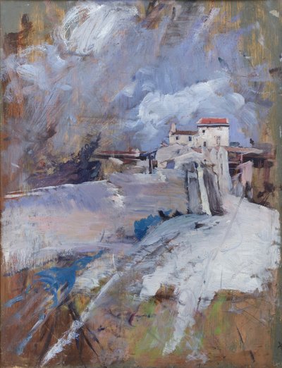 Talvimaisema, n.1911 (öljy paneelille) tekijältä Giovanni Boldini