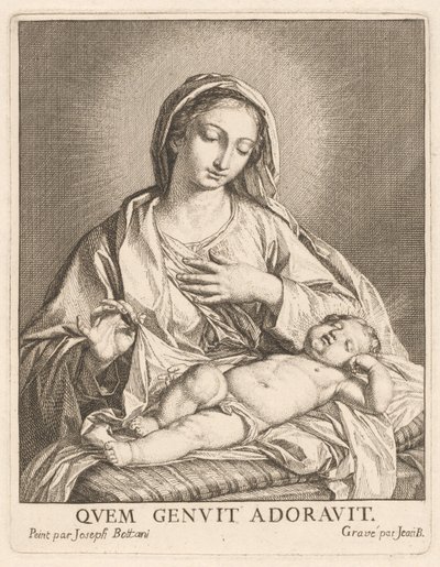 Neitsyt ja nukkuva lapsi tekijältä Giovanni Bottani, after Giuseppe Bottani