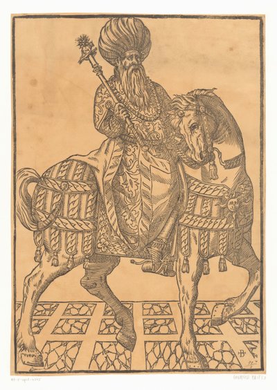 Mies turbaanilla hevosen selässä tekijältä Giovanni Britto