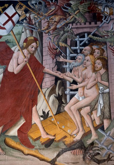 Laskeutuminen helvettiin, n. 1492 tekijältä Giovanni Canavesio