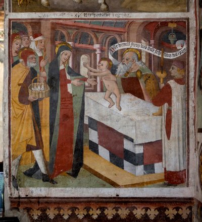Jeesuksen esitys temppelissä, 1492 tekijältä Giovanni Canavesio