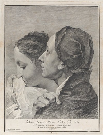 Nuori mies syleilee tyttöä, 1743. tekijältä Giovanni Cattini