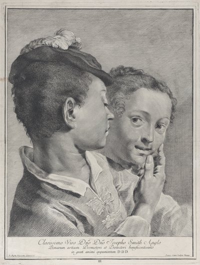 Poika hattu koskettaa tytön kasvoja, 1743. tekijältä Giovanni Cattini