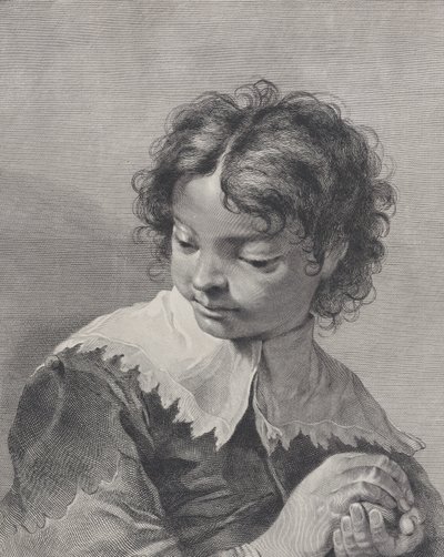 Poika pitsikauluksella hedelmää käsissään, 1743. tekijältä Giovanni Cattini