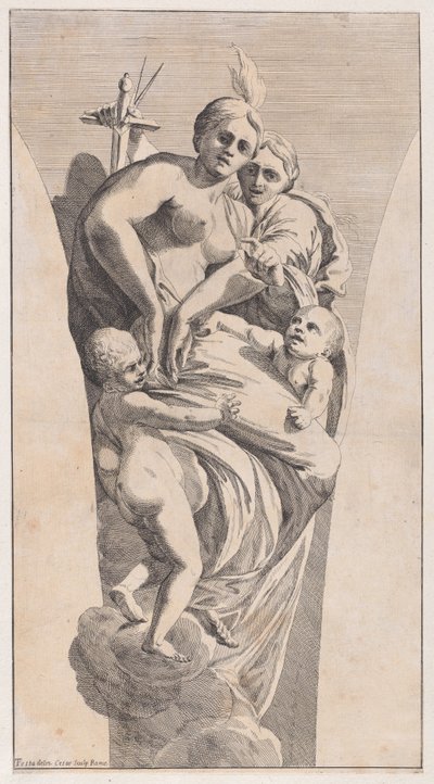 Oikeus ja hyväntekeväisyys, 1630-1650. tekijältä Giovanni Cesare Testa