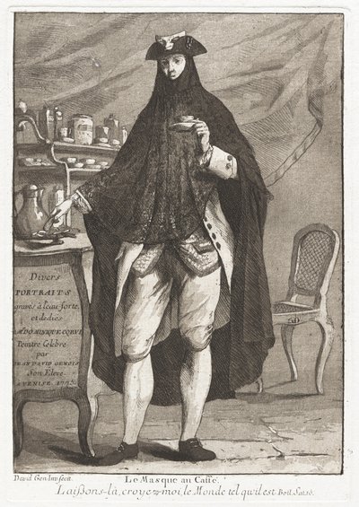 Le Masque au caffé (Naamioitu mies juo kahvia) tekijältä Giovanni David