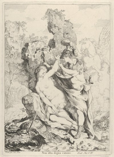 Perseus pelastaa Andromedan, 1775. tekijältä Giovanni David