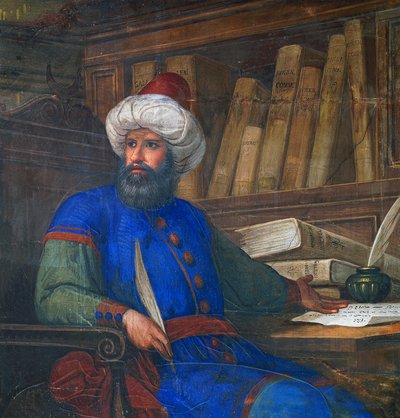Muotokuva Andrea Alpagosta (1450-1522), lääkäri ja filosofi, fresko Giovanni De Min (1786-1859), kaupungintalo, Belluno, Veneto, Italia tekijältä Giovanni De Min