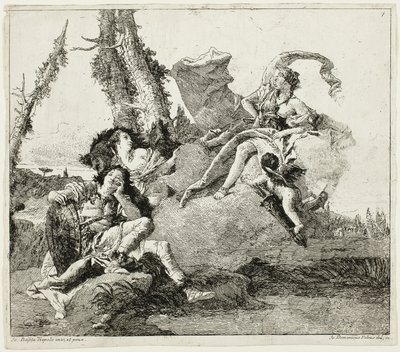 Armida kohtaa nukkuvan Rinaldon tekijältä Giovanni Domenico Tiepolo