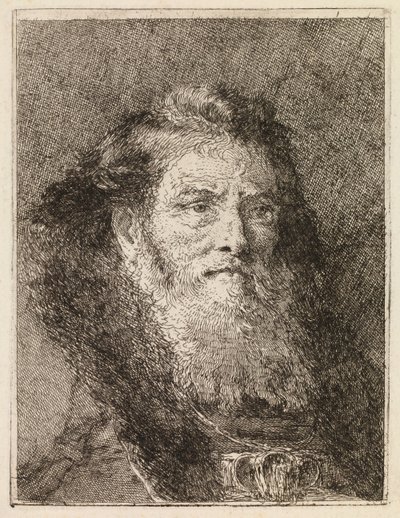 Paljaspäinen mies oikealle kääntyneenä tekijältä Giovanni Domenico Tiepolo