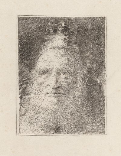 Parrakas vanha mies hattu päässä, teoksesta Raccolta di Teste (Pääkokoelma) tekijältä Giovanni Domenico Tiepolo