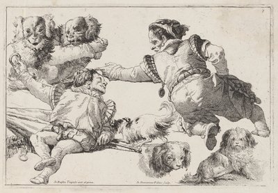 Kääpiöt ja koirat tekijältä Giovanni Domenico Tiepolo
