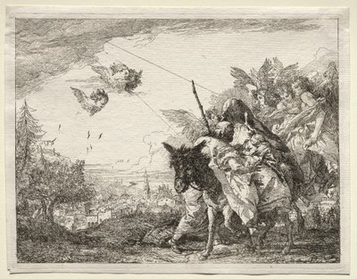 Lento Egyptiin: Joosef pysähtyy katselemaan Kristus-lapsia tekijältä Giovanni Domenico Tiepolo