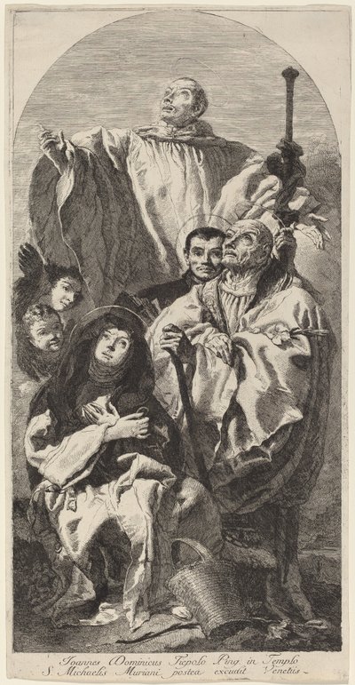Neljä benediktiinikunnan pyhää tekijältä Giovanni Domenico Tiepolo