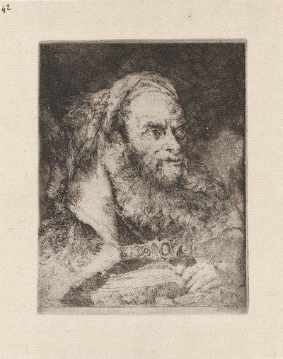 Itämaisen johtaja, kirja kädessä, Raccolta di Testestä (Pääkokoelma) tekijältä Giovanni Domenico Tiepolo