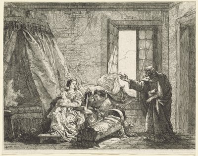 Joosef välittää Marialle Jumalan käskyn paeta tekijältä Giovanni Domenico Tiepolo