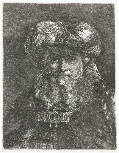 Mies isolla turbaanilla Pääkokoelma (sarjan nimi) Raccolta di Teste (sarjan nimi) tekijältä Giovanni Domenico Tiepolo
