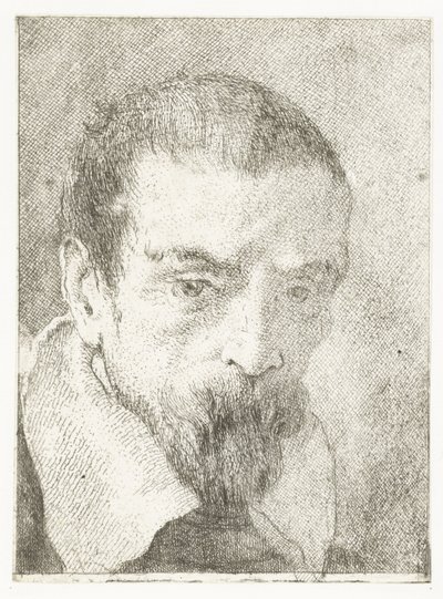 Mies, jolla on pieni parta ilman päähineitä Pääkokoelma (sarjan nimi) Raccolta di Teste (sarjan nimi) tekijältä Giovanni Domenico Tiepolo