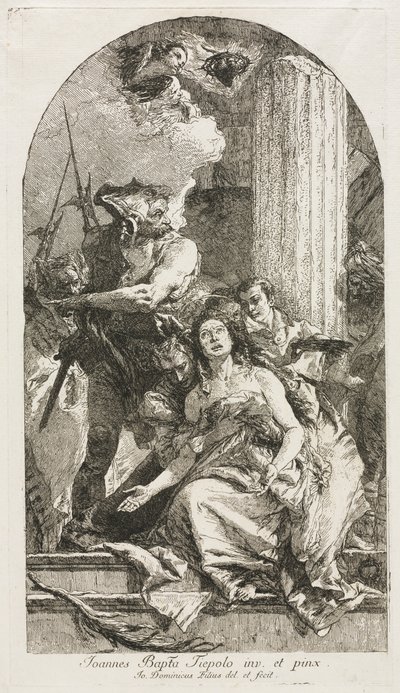 Pyhän Agatan marttyyrikuolema. tekijältä Giovanni Domenico Tiepolo