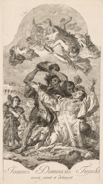 Pyhän Stefanoksen marttyyrikuolema tekijältä Giovanni Domenico Tiepolo