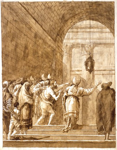 Nebukadnessar palaa erämaasta palatsiinsa tekijältä Giovanni Domenico Tiepolo
