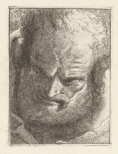 Vanha mies katsoo alaspäin, Raccolta di Testestä (Pääkokoelma) tekijältä Giovanni Domenico Tiepolo