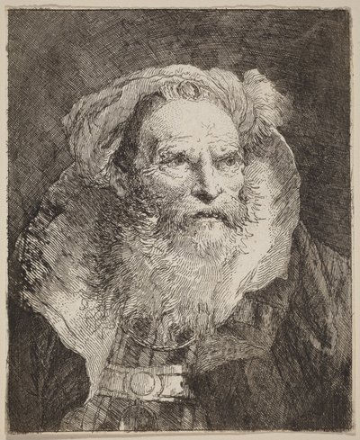 Mietiskelevä vanha mies tekijältä Giovanni Domenico Tiepolo