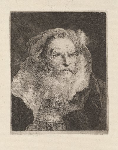Vanha mies meditoi, Raccolta di Testestä (Pääkokoelma) tekijältä Giovanni Domenico Tiepolo