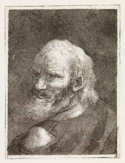 Vanha mies, kuvattu takaapäin tekijältä Giovanni Domenico Tiepolo