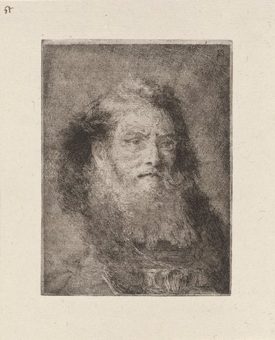 Vanhus paljain pään, Raccolta di Testestä (Pääkokoelma) tekijältä Giovanni Domenico Tiepolo