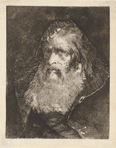 Vanhus paljain pään, Raccolta di Testestä (Pääkokoelma) tekijältä Giovanni Domenico Tiepolo