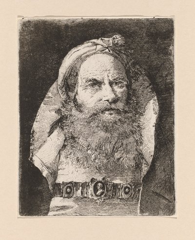 Ancià amb turbant petit, de la Raccolta di Teste (Col·lecció de caps) finlandès tekijältä Giovanni Domenico Tiepolo